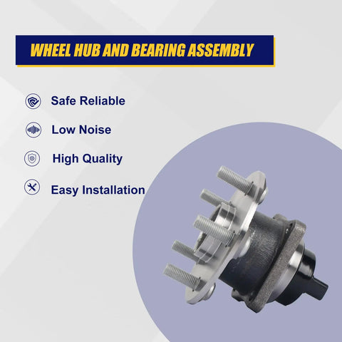 512217 Rear Wheel Bearing And Hub Assembly For 2003-2008 Pontiac Vibe, 2000-2009 Toyota Celica, Corolla, Matrix, Prius, And 2005-2010 Scion Tc With 5 Lug Bolts And ABS, side view