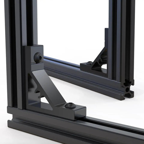 Beefy Industrial Grade Heavy Duty Corner Brackets For 2020 Series Aluminum Extrusion Profile With Screws And M5 T Slot Nuts installed