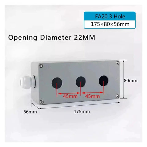 Rugged Industrial Push Button Switch Control Box IP67 Waterproof Cast Aluminum Explosion Proof Junction Box for 22mm Open Hole