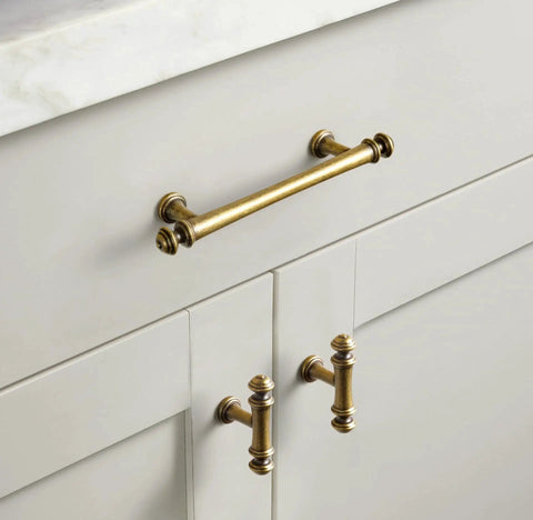 Six Pack 3 Inch Hole Center Cabinet Pulls Antique Brass Zinc Alloy Drawer Handles For Kitchen Cabinets And Furniture Durable