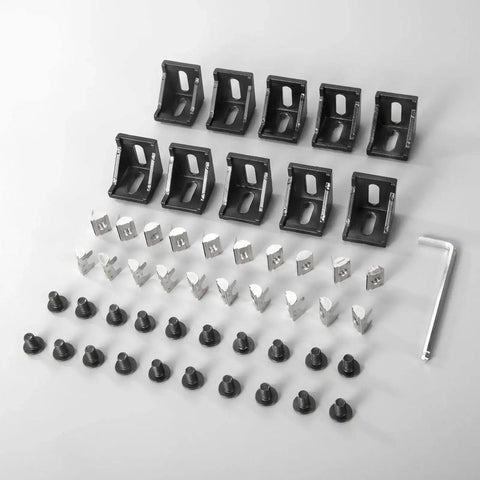 10 Piece 90 Degree Corner Bracket Set For 4040 Aluminum Extrusion 8mm Slot Solid Cast Steel Built To Last Rust Resistant M6 T Nuts