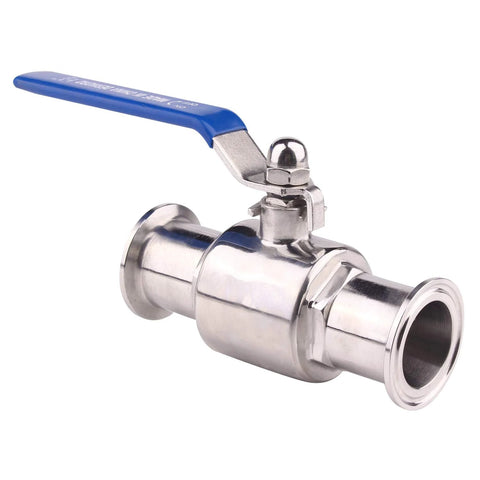 DERNORD 1.5-in tri-clamp ball valve, stainless steel 304, blue lever handle