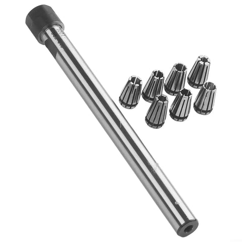 Pro Grade 100L Collet Chuck Holder With Seven ER8 Collet Set Ranging From 2 To 5 mm Straight Shank 10 mm for CNC Router