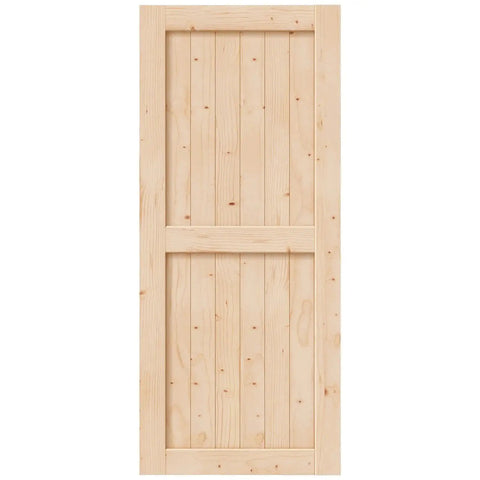 36 By 84 Inches Sliding Barn Door Solid Spruce Panelled Slab With H Frame For Interior Rooms And Storage Closets DIY Assembly And Easy Install Durable Rustic Farmhouse Wood Door Ideal For Small Spaces