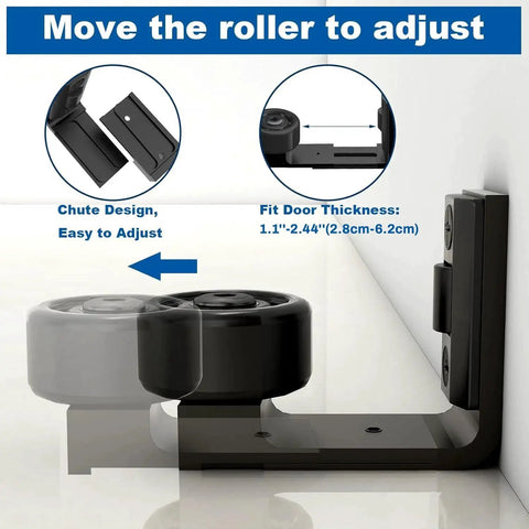 Sliding Barn Door Floor Guide Adjustable Double Roller Guide Wall Mount for Heavy Duty Doors with Carbon Steel Body