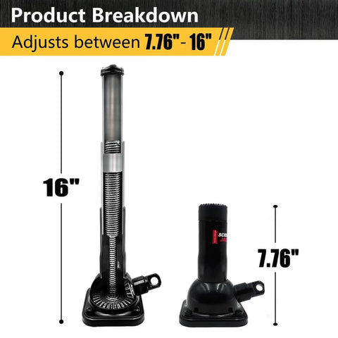 2 Ton Spiral Screw Car Jack For Pickup Trucks Not Hydraulic Adjustable 7.76 To 16 Inches 4,000 Lb Capacity Steel
