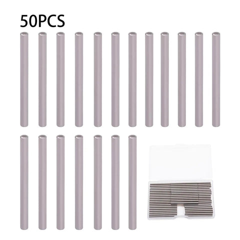 50 Pcs 3Mm X 40Mm Silver Stainless Steel Dowel Pins 304 for bookshelf cabinet furniture fixing and easy DIY assembly, displayed in box