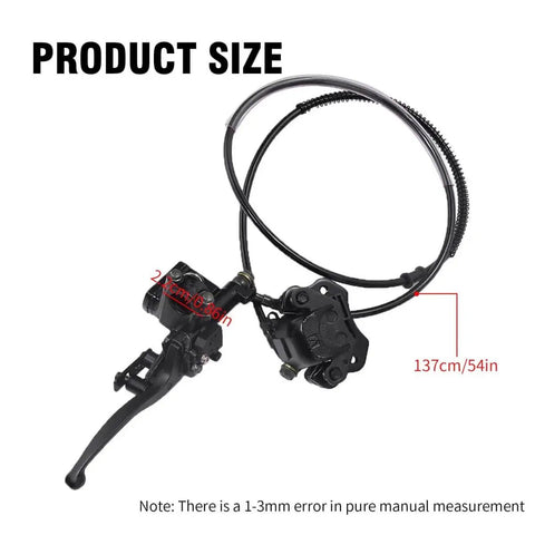 Rear Hand Hydraulic Disc Brake Caliper Assembly with Pads for Chinese ATV Quad Replacement 50cc-125cc shown with 54-inch hose