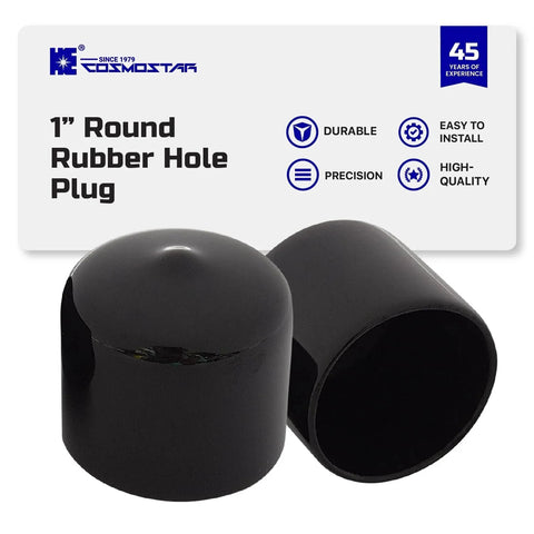 1 Inch Round Rubber Hole Plugs End Caps For Metal Tubing Fences And Furniture Legs Durable Black Floor Protection