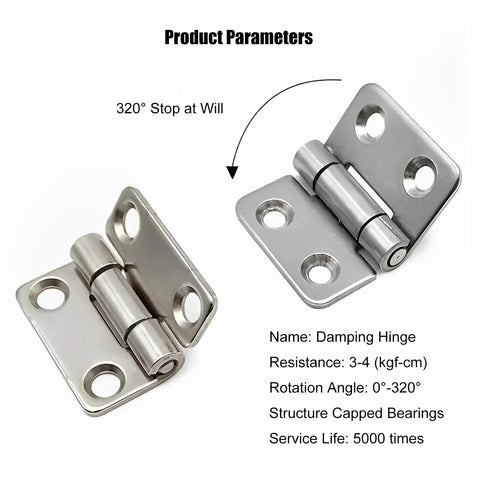 Compact 1 Inch Self Closing Cabinet Hinge Six Pack With Friction Hold At Any Angle and 320 Degree Rotary Steel Damping