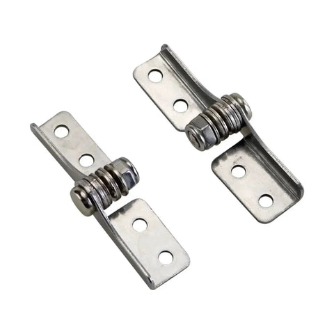 Two 304 stainless steel adjustable torque-damping cabinet hinges with mounting plates