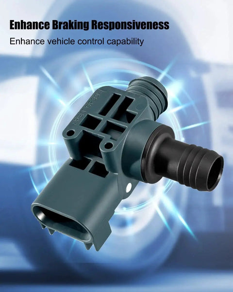 Brake booster sensor, gray plastic, 3-pin, with black hose connector (close-up view)
