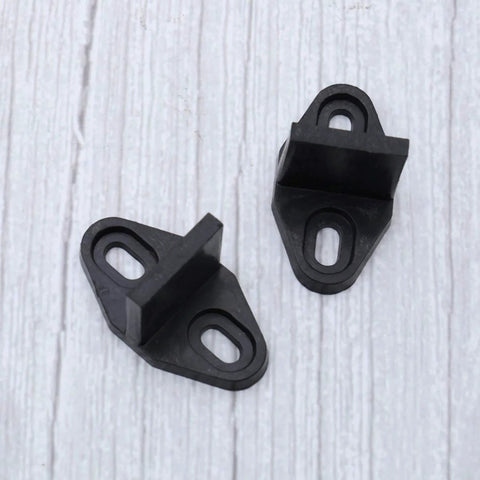 Set of Two Sliding Barn Door Floor Guides - Adjustable Bottom Mount, Heavy Duty Floor Guides with Screws in Black Finish, Double Wheel Bearing Design