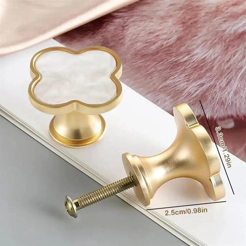 Four Leaf Clover Cabinet Knob Set 15 Pcs Zinc Alloy Pulls Gold Finish