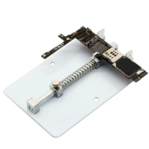 Heavy Duty Pro Grade PCB Mainboard Holder Clamp 12x8cm Steel Adjustable Fixture for IC Grooves and Soldering Repair Board Repair Stand