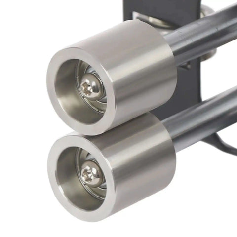 Close-up of the V roller on the Sheet Metal Bender Tool With Manual Brake And Shears For Precise 0 To 90 Degree Bends in iron and aluminum.
