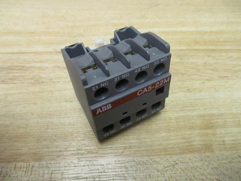 CA5-22M CA522M Auxiliary Contact Block with 2 N.O./2 N.C. terminals, front-mounted for A-Line Series 600V electrical control.