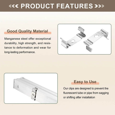 T5 Clip Bracket Hangers For LED Tubes Easy Install Light Fixture Clamps For T5 LEDs Aluminum Channel Mount