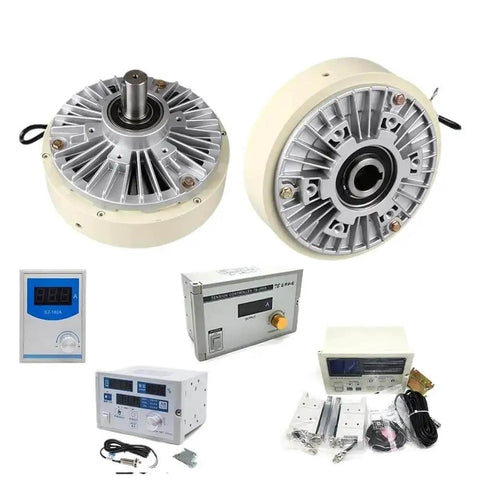 Pro Grade 1000RPM Hollow Shaft Magnetic Powder Brake Kit, 24V Tension Controller For Printing And Dyeing Machines, Precise Torque Range 6-100Nm