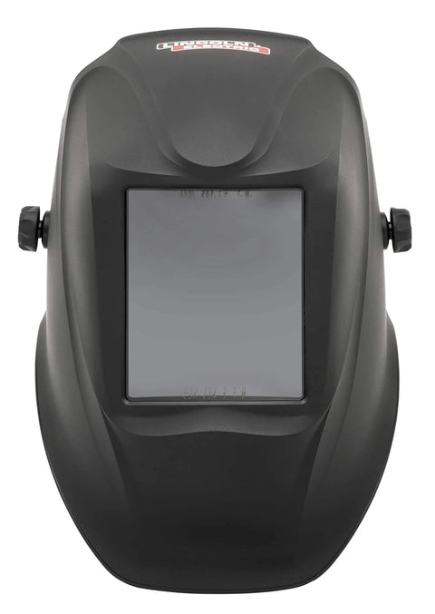 Front view of Viking Industrial Passive Black Welding Helmet for MIG TIG and Stick Welding, pro-grade black hood