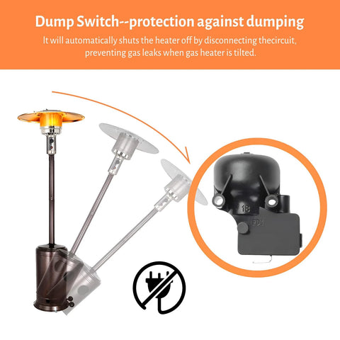 IDEASURE patio propane heater replacement parts: 13.8-inch thermocouple and dump switch safety sensor, black component.
