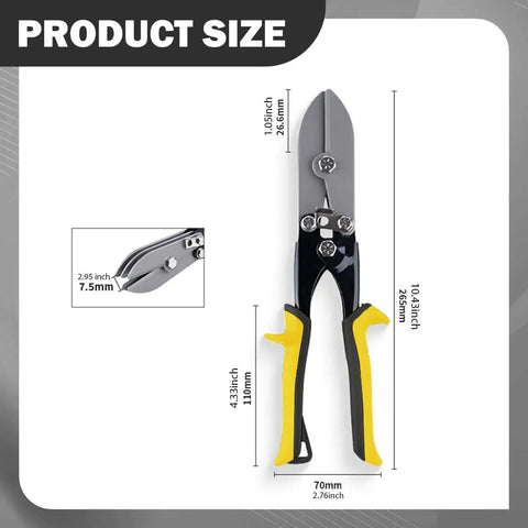 Five Head Hand Crimper For Sheet Metal With Ergonomic Grip Lock And Spring Loaded Lever Carbon Steel Duct Gutter Crimp Tool dimensions
