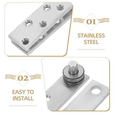 360 Degree Hidden Door Pivot Hinge System For Bookcases And Secret Doors Heavy Duty Stainless Steel Concealed Hinges in two-piece view