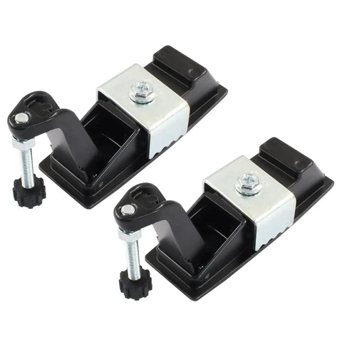 2 Pack Zinc Alloy Compression Latch Lock With Raised Trigger Keyless Operation, front view showing two black latches.