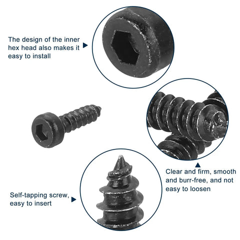 M2x8mm Hex Socket Head Cap Screws Self Tapping Set 304 Stainless Steel Black Oxide Hex Drive 50 Pcs M2 Thread 0.8mm For Electronics DIY Robotics For Projects And Repairs