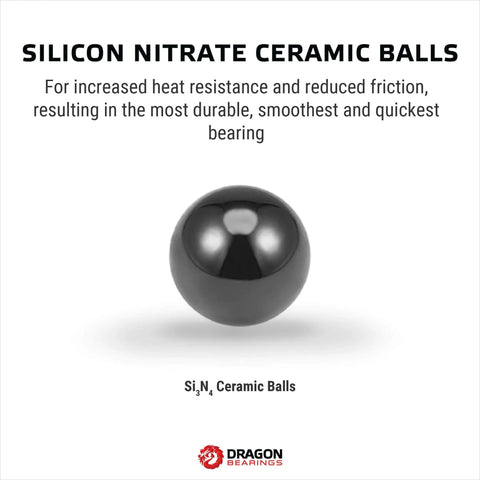 Dragon Bearings silicon nitride ceramic ball, glossy sphere with Dragon Bearings logo