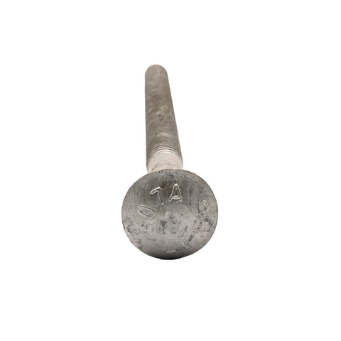 Half Inch Carriage Bolt Kit, 8 Inch Long, 25 Pack, Grade 307A, Hot Dip Galvanized, Heavy Duty Coarse Thread, Bolt Head View