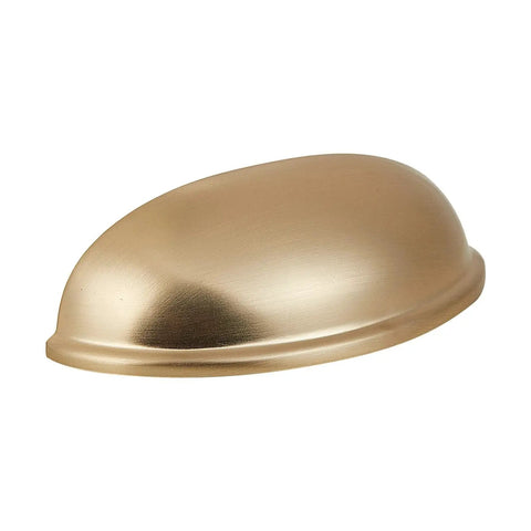 Cup Drawer Pulls 3 Inch 76mm Champagne Gold 10 Pack Cabinet Hardware Cup Handles for Kitchens and Furniture