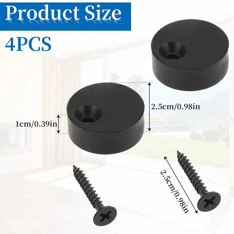 4 Pack Anti Jump Disk Block Sliding Barn Door Hardware Set With Adjustable Stopper Pads To Prevent Door Jump, dimensions shown