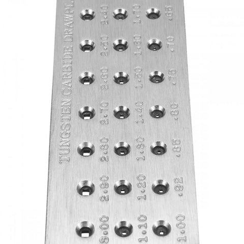 Pro Grade Tungsten Carbide Steel Wire Draw Plate With 30 Square Holes From 3.00mm To 0.50mm for drawing jewelry and metal wire