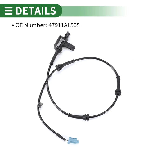 ABS wheel speed sensor cable with mounting bracket and blue plug for Nissan 350Z front-left