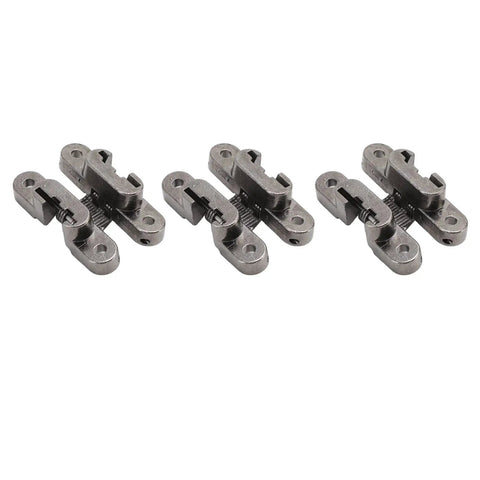 3 Pack Mini Invisible Door Hinges 43mm Cross Hinge With 180 Degree Opening For Cabinets And Jewelry Boxes Zinc Alloy Hidden Hinges Durable And Sturdy Smooth Operation Easy Install