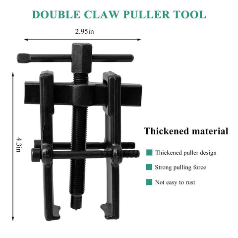 4 Inch Two Jaw Gear Puller With Adjustable Jaws For Auto Maintenance And Flywheel Removal, Durable Carbon Steel Construction