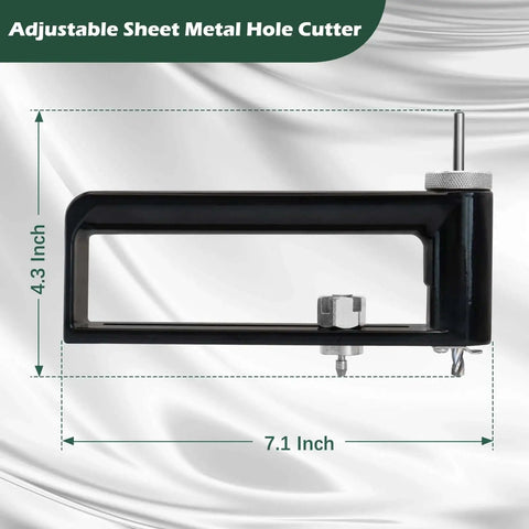 Adjustable Sheet Metal Hole Cutter With Two Drill Bits Pro Grade Circle Hole Cutter From 2 To 12 Inches For Duct HVAC Roofing