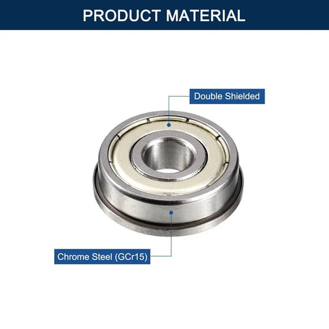 Industrial Grade Flanged Miniature Ball Bearing F693ZZ ABEC1 With 3 Mm ID 8 Mm OD 4 Mm Width, double shielded chrome steel GCr15