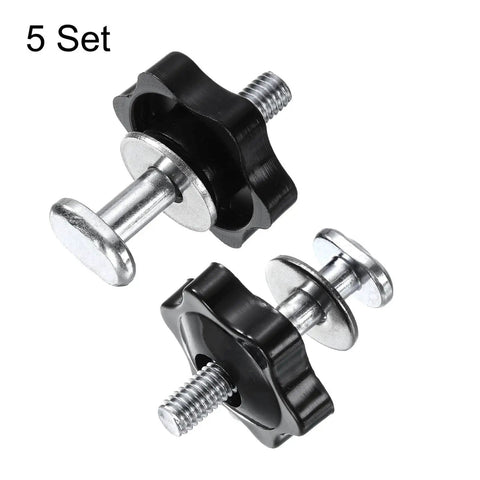 Five Piece T Track Bolt And Knob Kit With M6 Threads 40Mm Bolts 32Mm Knob Heads Stainless Washers Pro Grade Hardware