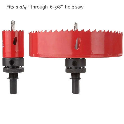 Heavy Duty Quick Change Hole Saw Arbor For 1-1/4 To 6-5/8 Inch Hole Saws With 7/16 Inch Hex Shank, Rugged Alloy Steel Mandrel