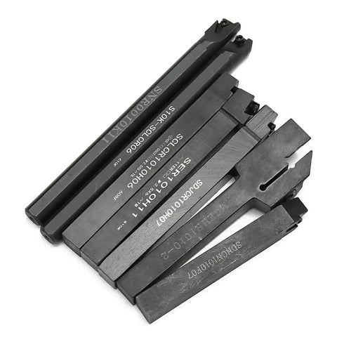 CNC Lathe Tool Holder CLCR 10mm Boring Bar Set With 7 Carbide Inserts And 7 Wrenches For Turning DZ17 Pro Grade Heavy Duty Kit