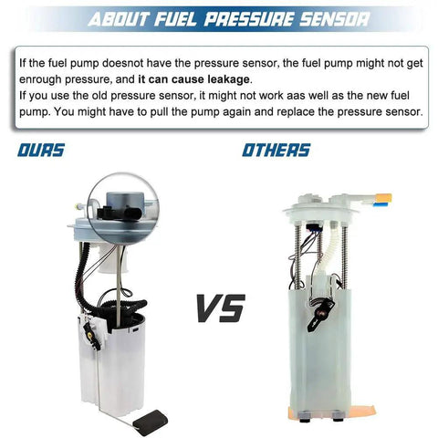 Comparison of Top Notch Electric Fuel Pump Replacement For 2004 2005 2006 Chevy Silverado 1500 Crew Cab 4.8L 5.3L GMC Sierra 1500 OE Fit versus others