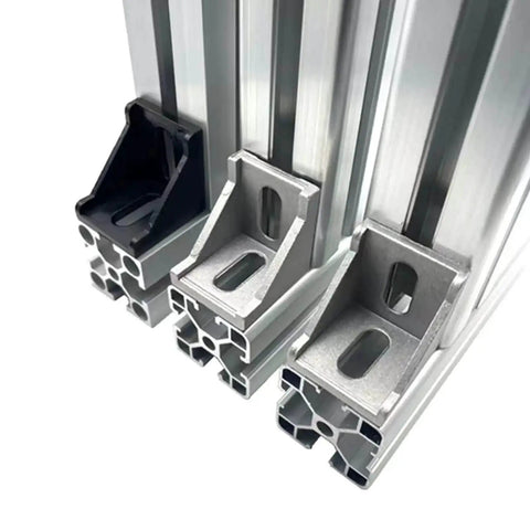 10 Piece 90 Degree Corner Bracket Set For 4040 Aluminum Extrusion 8mm Slot shown installed on extrusion profile