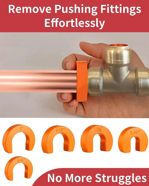 12 In 1 Pro Grade Plumbing Kit With 5 High Speed Steel Deburring Blades For PEX Copper PVC CPVC Pipes And Push Fit Fittings Make Install Quick And Leak Free Diyer Friendly Professional Tools Vorhixa showing fittings and removal tool.