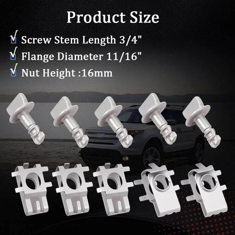 Five Pairs Engine Cover Retainers And Shield Thumb Pins With Screws And Nuts Replacement Clips That Drop In And Fit Ford F150 Edge And Explorer W716006S439 BB5Z00817A