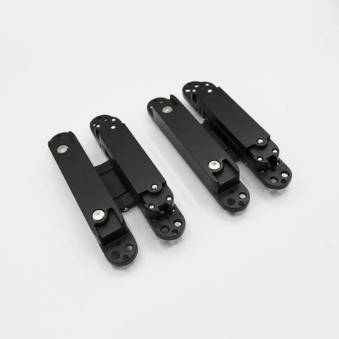 Hidden Door Hinge Set Two Pack Heavy Duty Concealed Hinge Zinc Alloy 180 Degree Swing for Interior or Exterior Doors Black