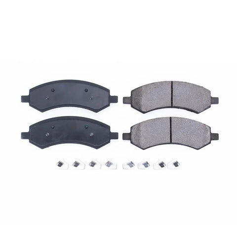 PowerStop Z17 ceramic front brake pads with installation hardware, set of four pads