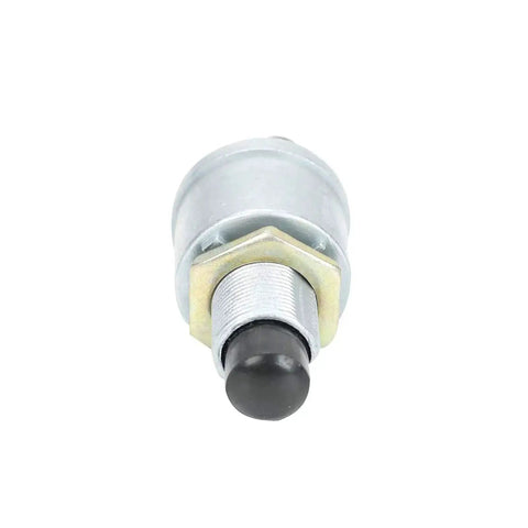 Front view of Beefed Up 50A 12V Waterproof Push Button Switch for Car and Boat with diecast aluminum body and copper contacts.