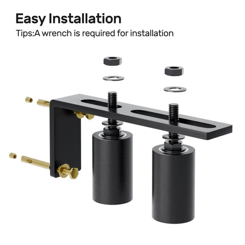 Heavy Duty Slide Gate Guide Roller 3 Inch With L Shaped Rear Post Bracket Iron Gate Guide Wheel Pulley And Adjustable Bolts Universal Gate Support Assembly For Sliding Rolling Gates.